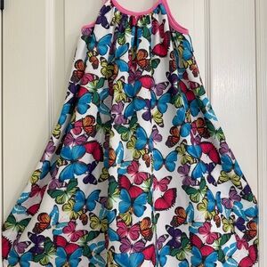Colorful Butterfly Print Kids Casual Dress
